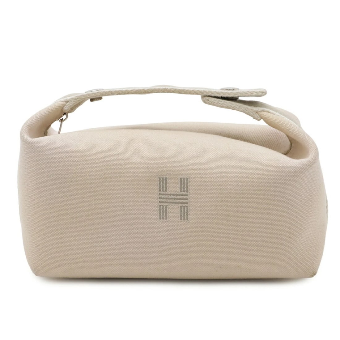 HERMES BRIDE BLACK PM BATHROOM POUCH/HANDBAG: HERMES Bride Black PM Bathroom Pouch/Handbag Brand: Hermes Type/Style: Handbag Material: Canvas Color: Natural Size: (HxWxD) 10cm x 20.5cm x 12cm / 3.93inch x 8.07inch x 4.72inch Accessories: None