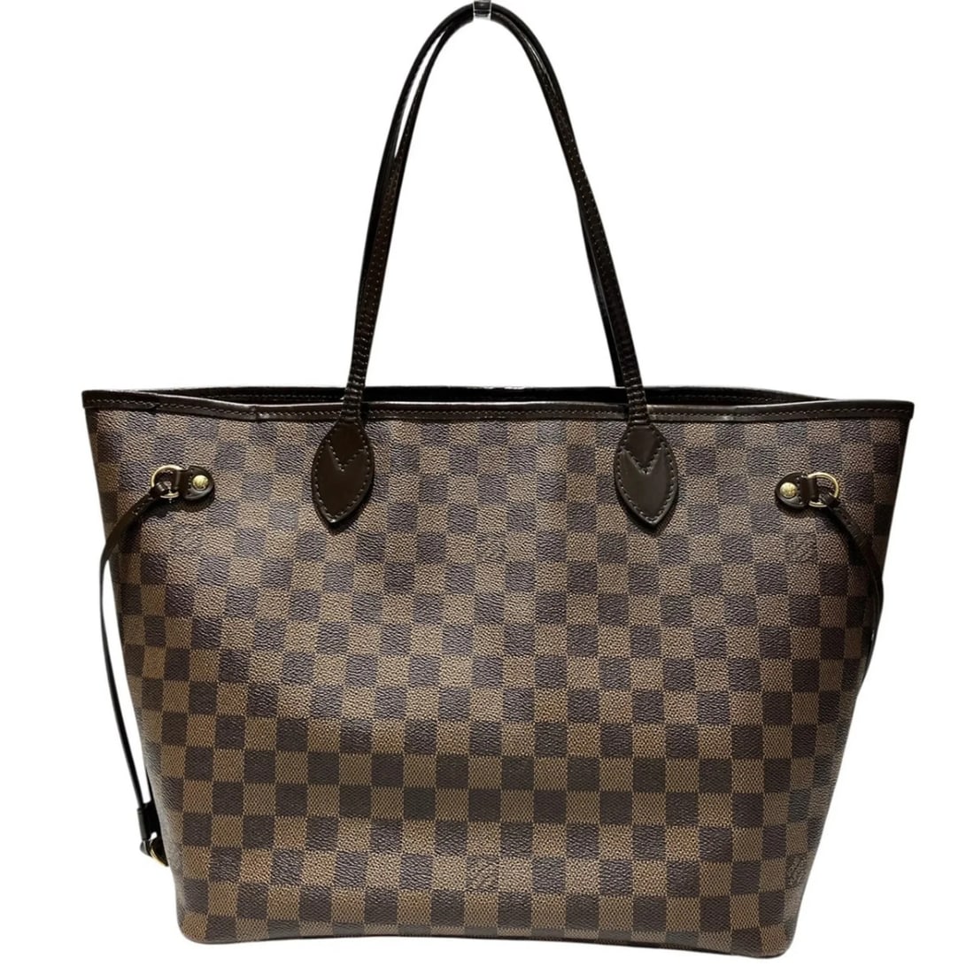 LOUIS VUITTON NEVERFULL MM TOTE BAG, DAMIER TOILE LEATHER: Louis Vuitton Neverfull MM Tote Bag, Damier Toile Leather Brand: Louis Vuitton Type/Style: Tote bag Material: None Color: Brown, Damier Canvas Size: (HxWxD) 29cm x 32cm x 15cm / 11.41inch x 12.59inch 