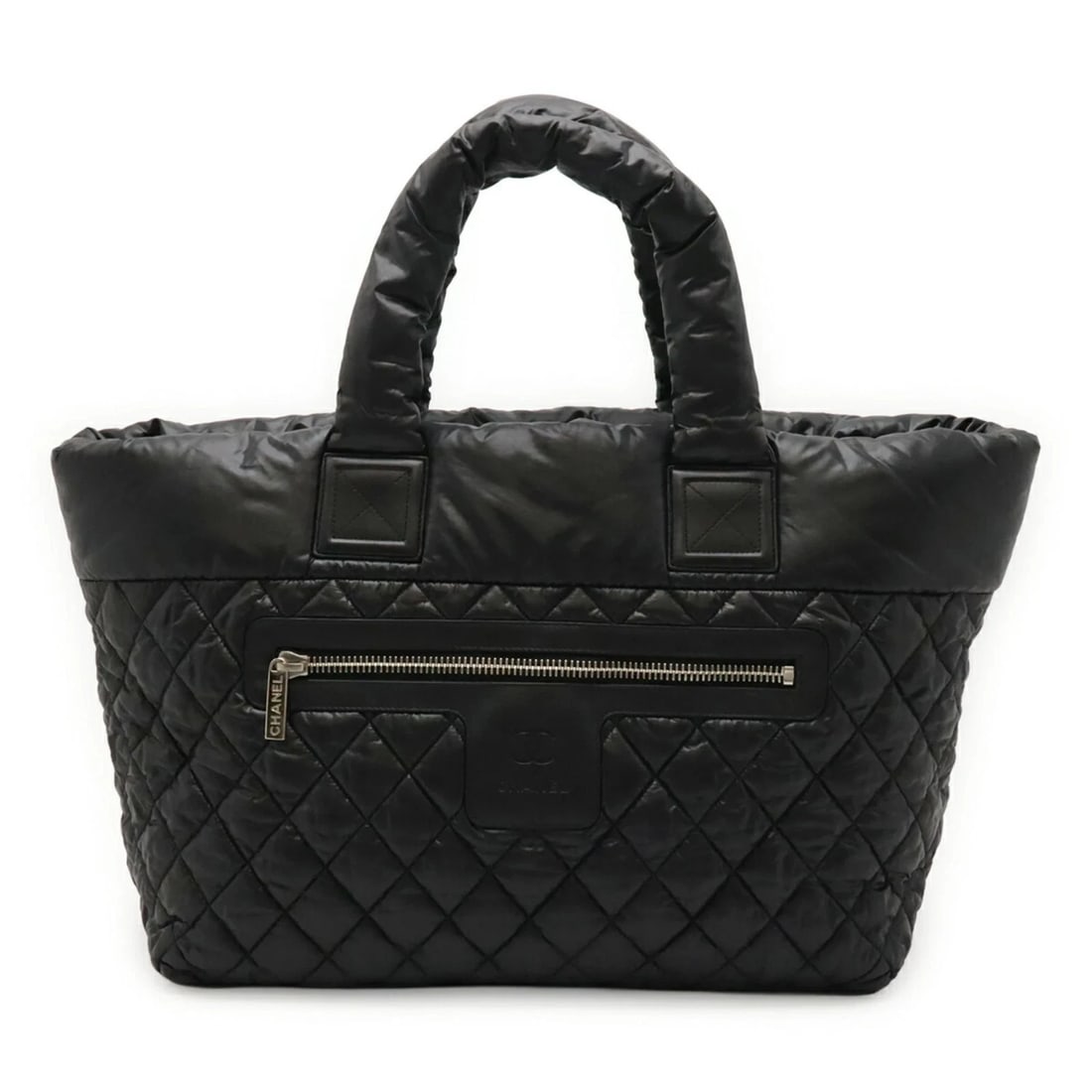 CHANEL COCO COCOON MEDIUM TOTE MM SHOULDER BAG: CHANEL Coco Cocoon Medium Tote MM Shoulder Bag Brand: Chanel Type/Style: Shoulder bag, Tote bag Material: Nylon , Leather Color: Black, Bordeaux Size: (HxWxD) 31cm x 37cm x 16.5cm / 12.2inch x 14.56in