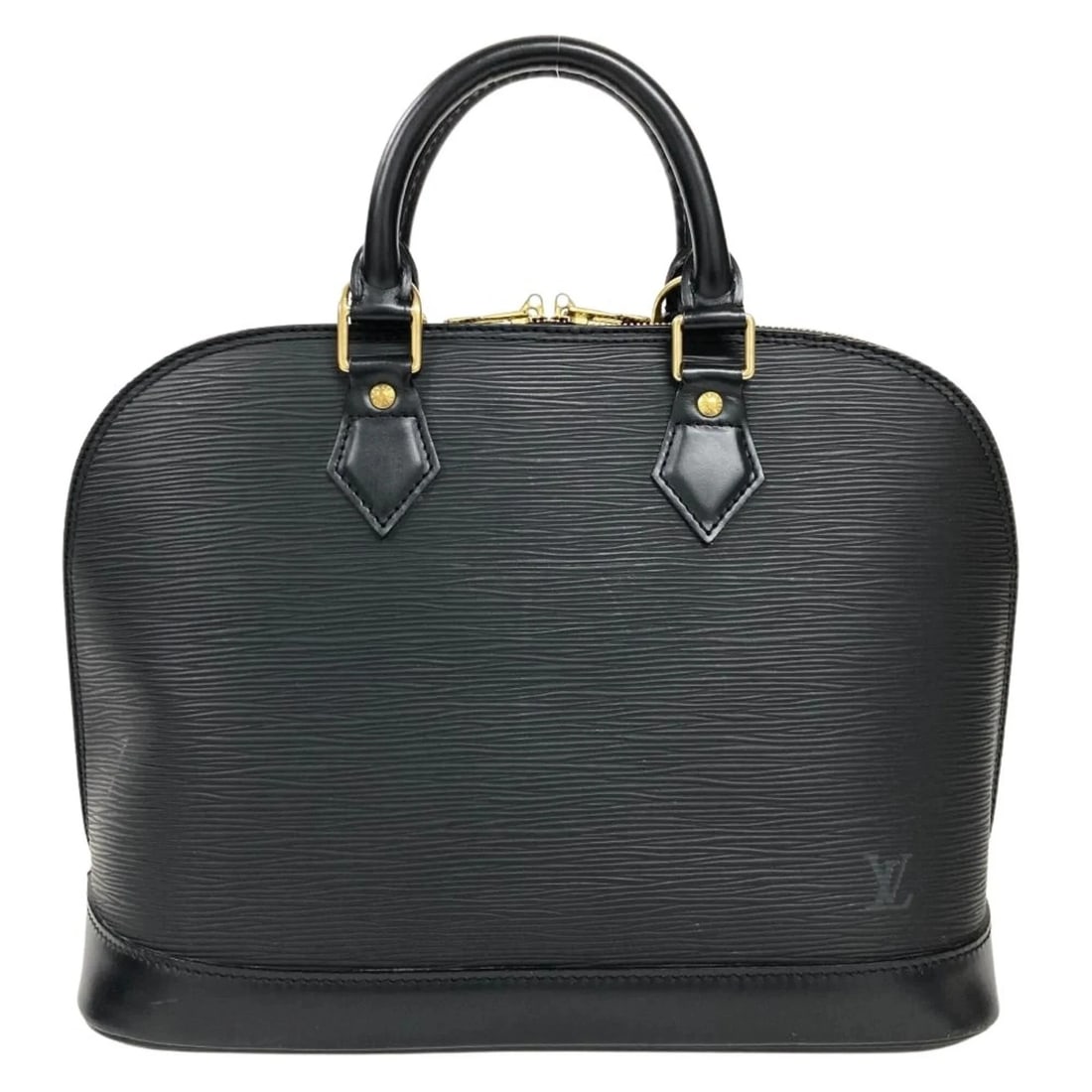 LOUIS VUITTON ALMA HANDBAG, EPI LEATHER: Louis Vuitton Alma Handbag, Epi Leather Brand: Louis Vuitton Type/Style: Handbag Material: Epi leather Color: Black, Galle, Noir Size: (HxWxD) 24cm x 30.5cm x 16.5cm / 9.44inch x 12inch x 6.49inch