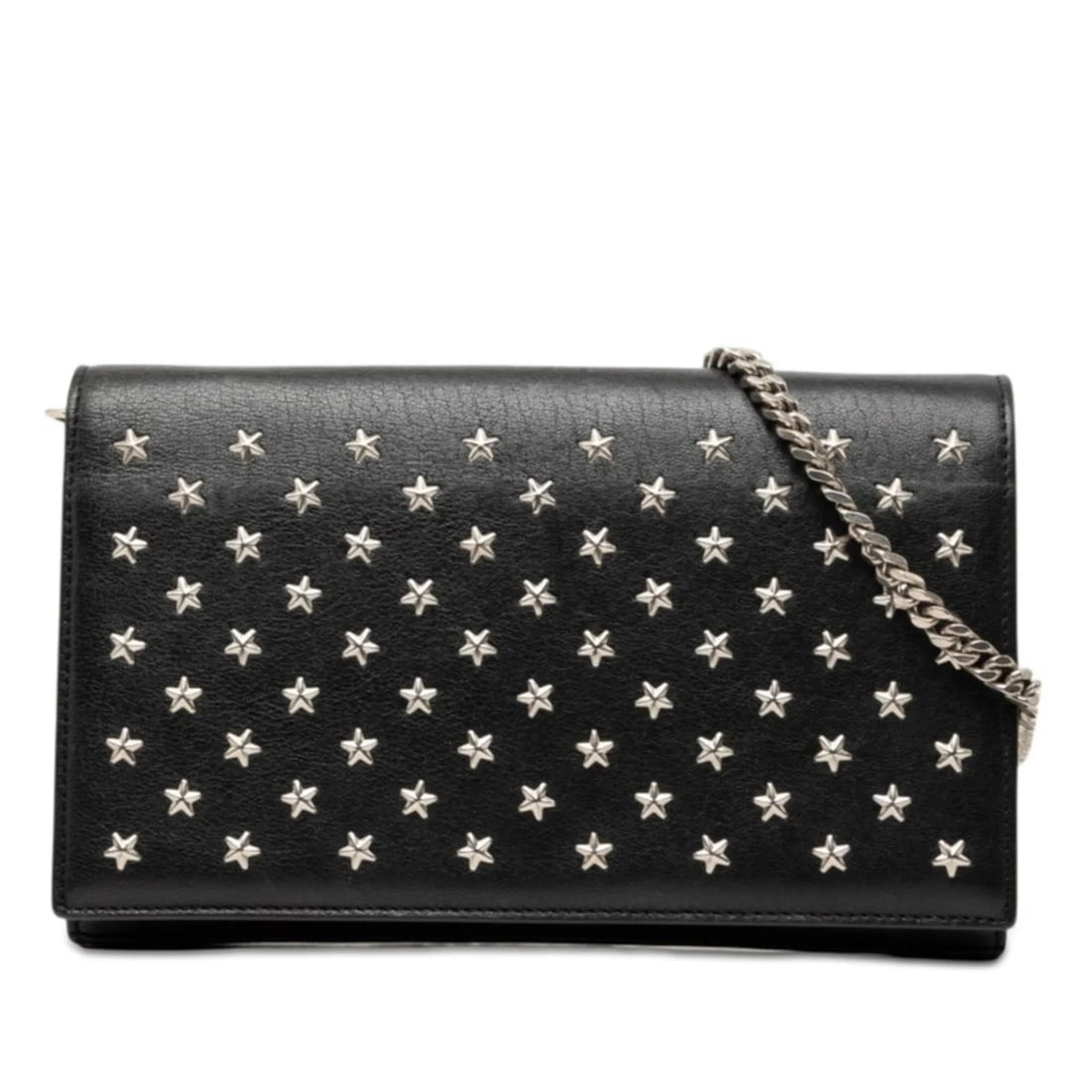 SAINT LAURENT STAR STUDDED CHAIN SHOULDER BAG: Saint Laurent Star Studded Chain Shoulder Bag Brand: Saint Laurent Type/Style: Shoulder bag Material: Leather Color: Black Size: (HxWxD) 14cm x 22cm x 2.5cm / 5.51inch x 8.66inch x 0.98inch