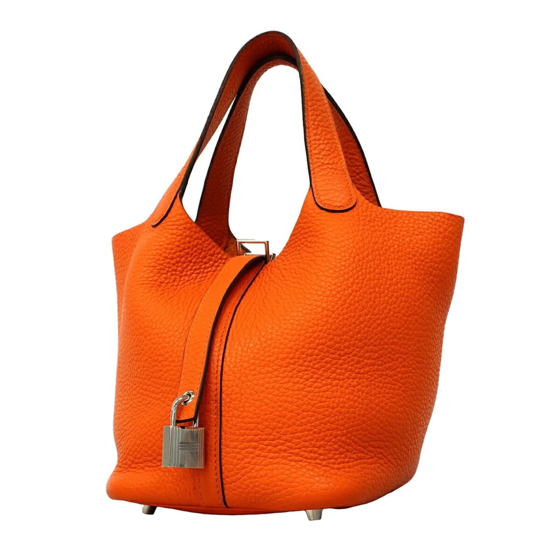 HERMES PICOTIN 18 LOCK HANDBAG, TAURILLON LEATHER, ORANGE (1 of 3)