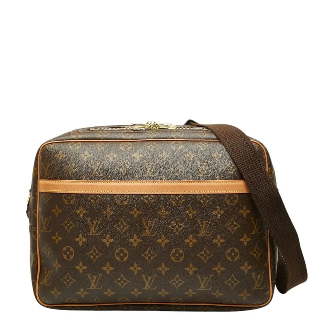 LOUIS VUITTON MONOGRAM REPORTER CROSSBODY SHOULDER BAG: Louis Vuitton Monogram Reporter Crossbody Shoulder Bag Brand: Louis Vuitton Type/Style: Shoulder bag Material: PVC , Leather Color: Brown Size: (HxWxD) 28cm x 35cm x 15cm / 11.02inch x 13.77inch x 5.9