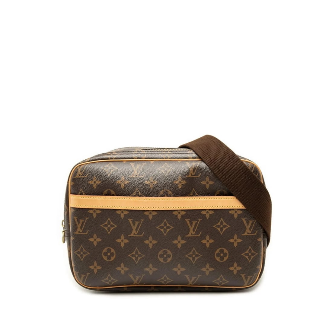 LOUIS VUITTON MONOGRAM REPORTER PM CROSSBODY SHOULDER BAG: Louis Vuitton Monogram Reporter PM Crossbody Shoulder Bag Brand: Louis Vuitton Type/Style: Shoulder bag Material: PVC , Leather Color: Brown Size: (HxWxD) 20cm x 27cm x 11.5cm / 7.87inch x 10.62inch x