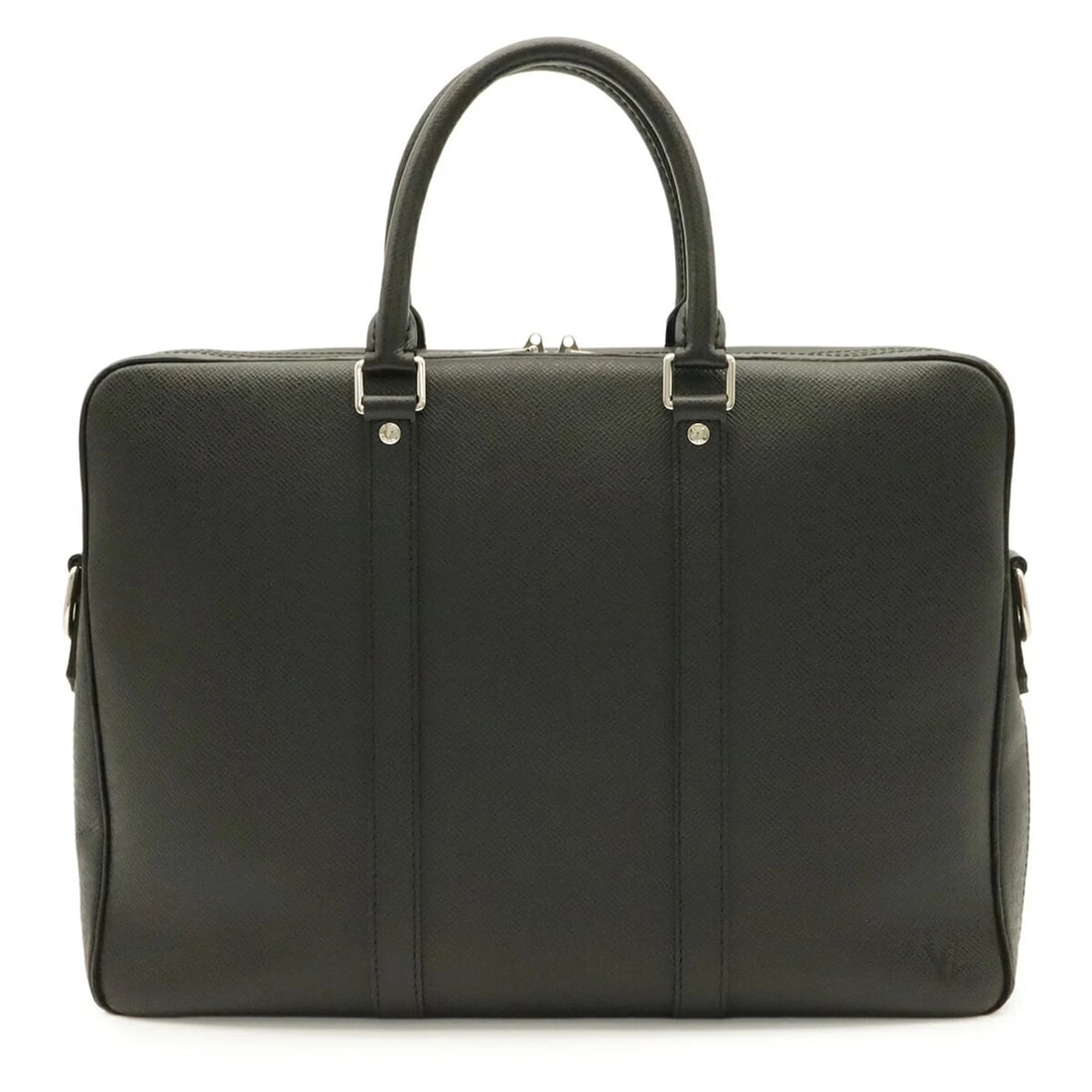 LOUIS VUITTON TAIGA PORTE VOYAGE PM HANDBAG: LOUIS VUITTON Taiga Porte Voyage PM Handbag Brand: Louis Vuitton Type/Style: Handbag Material: Taiga leather , Leather Color: Ardoise Size: (HxWxD) 28.5cm x 37cm x 6.5cm / 11.22inch x 14.56inch x