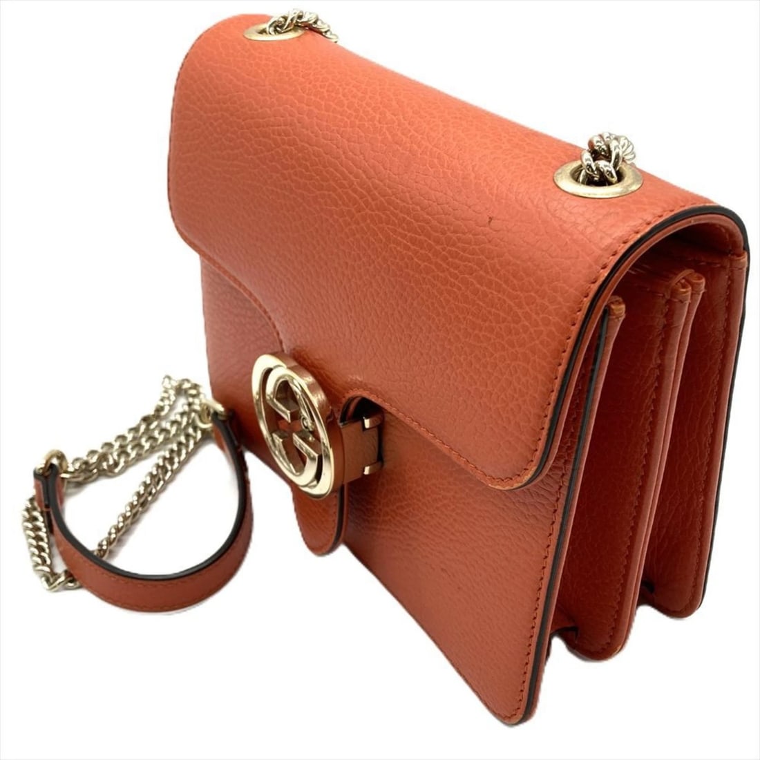 GUCCI INTERLOCKING G SHOULDER BAG ORANGE - 4