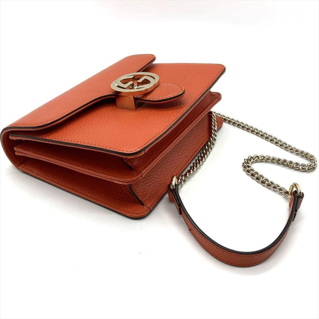 GUCCI INTERLOCKING G SHOULDER BAG ORANGE - 5