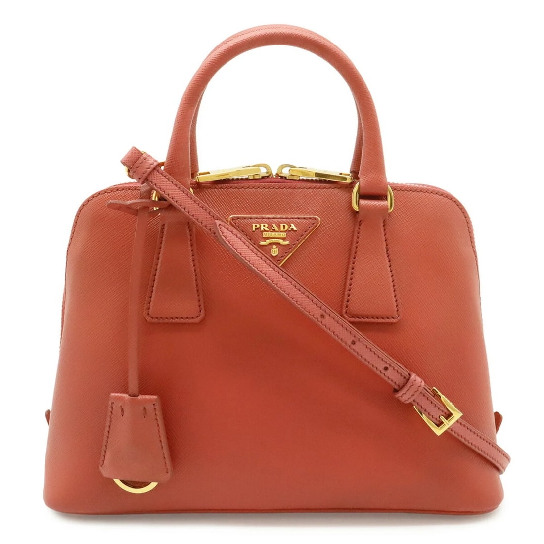 PRADA PROMENADE HANDBAG/SHOULDER BAG: PRADA Promenade Handbag/Shoulder Bag Brand: Prada Type/Style: Handbag, Shoulder bag Material: Leather Color: Pink Size: (HxWxD) 17.5cm x 24.5cm x 11cm / 6.88inch x 9.64inch x 4.33inch Accessories:
