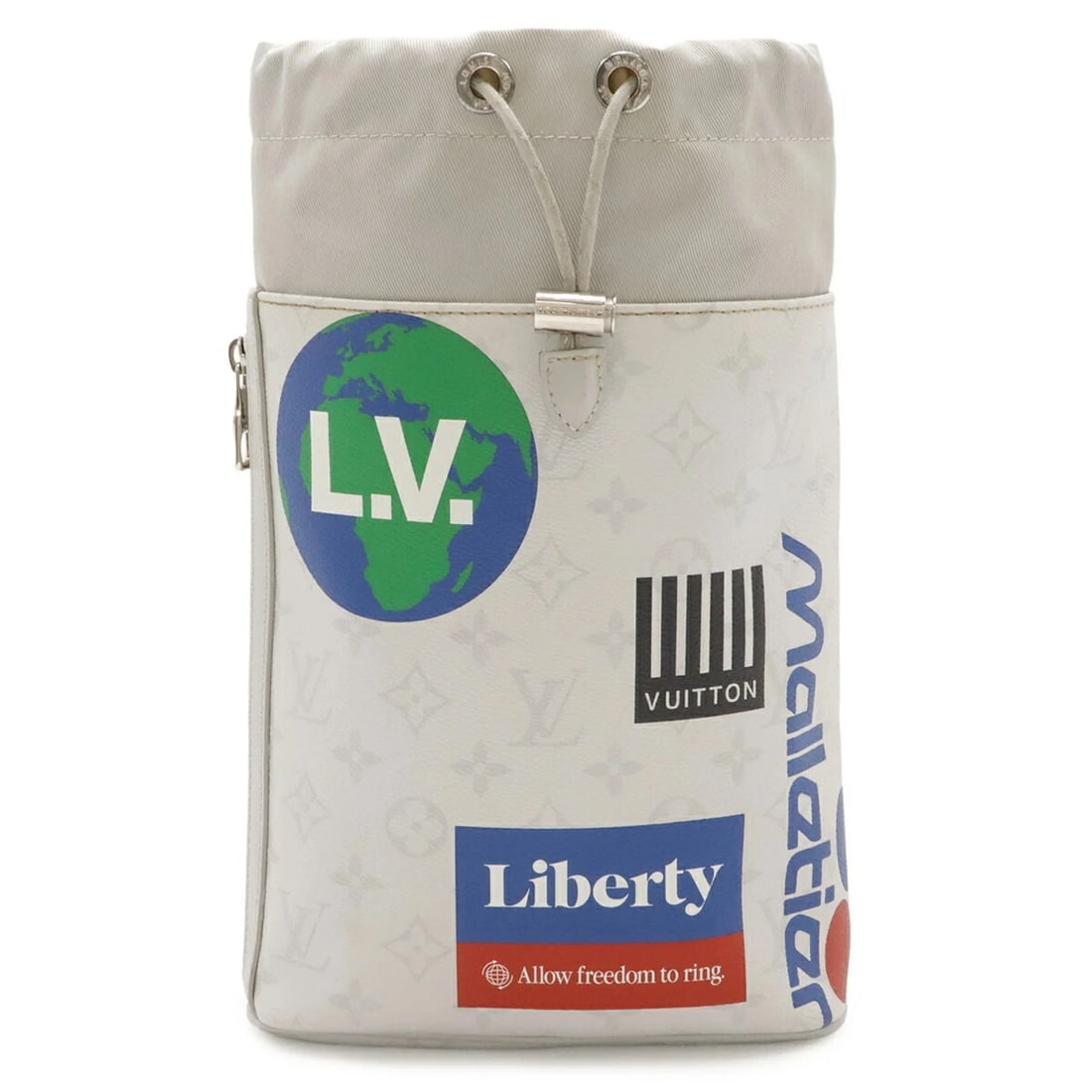 LOUIS VUITTON MONOGRAM CHALK SLING BAG: LOUIS VUITTON Monogram Chalk Sling Bag Brand: Louis Vuitton Type/Style: Shoulder bag, Sling bag Material: Monogram , Canvas Color: Gray Size: (HxWxD) 31cm x 20cm x 9cm / 12.2inch x 7.87inch x