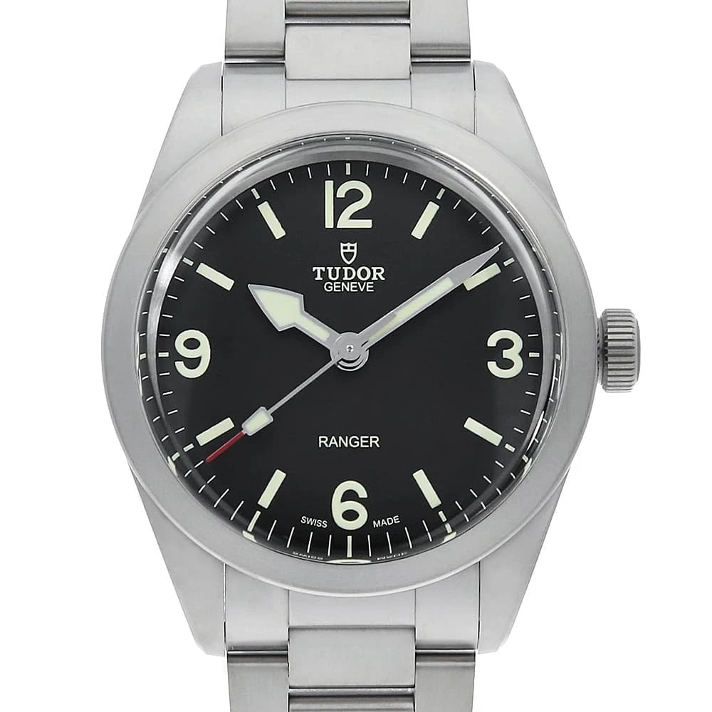 TUDOR RANGER STAINLESS STEEL WATCH: TUDOR Ranger Stainless Steel Watch Brand: TUDOR Type/Style: Wrist watch Material: Band Material Stainless Steel, Case Material Stainless Steel Color: Dial colour Black Size: Case:W39mm Circumference