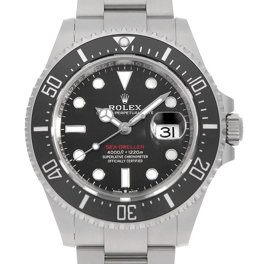 ROLEX SEA-DWELLER BLACK WATCH: ROLEX SEA-DWELLER black Watch Brand: ROLEX Type/Style: Wrist watch Material: Band Material Stainless Steel, Case Material Stainless Steel Color: Dial colour Black Size: Case:W43mm Circumference of Wri