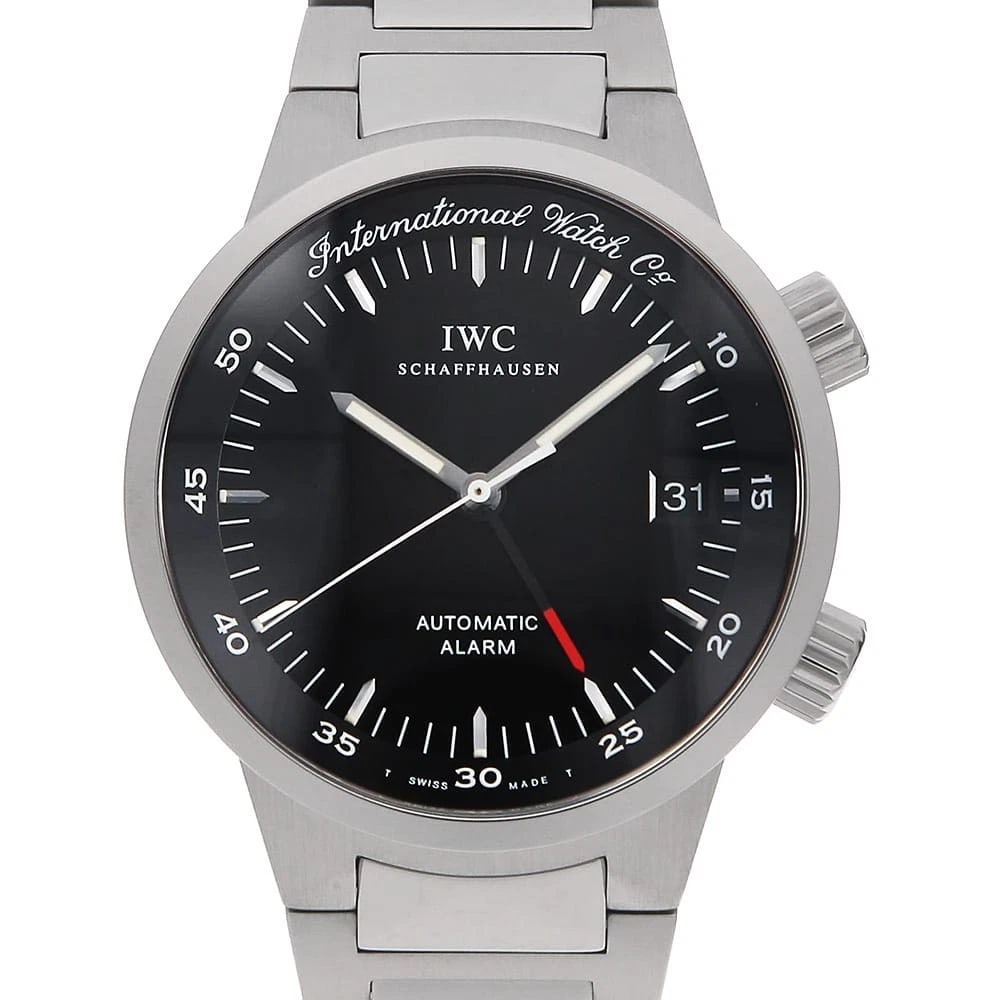 IWC GST STAINLESS STEEL WATCH: IWC GST Stainless Steel Watch Brand: IWC Type/Style: Wrist watch Material: Band Material Stainless Steel, Case Material Stainless Steel Color: Dial colour Black Size: Case:W40mm Circumference of
