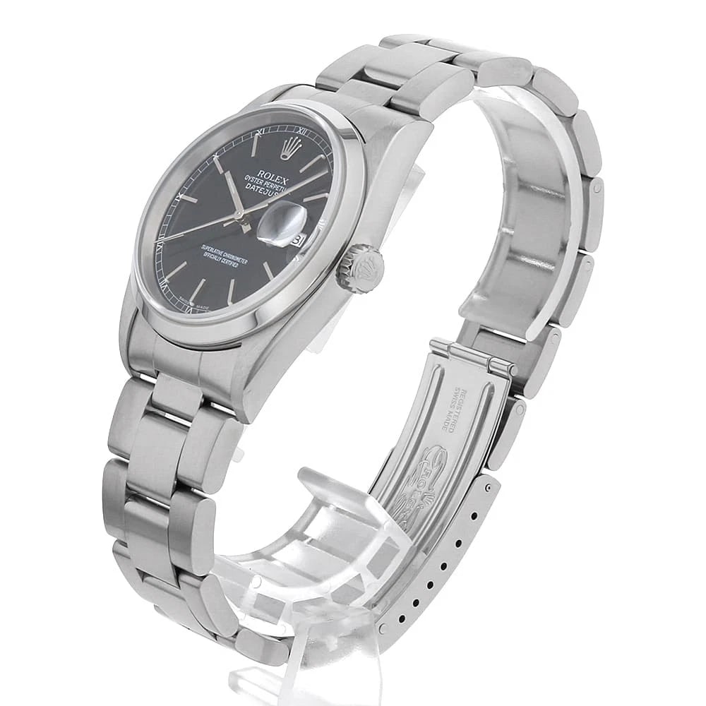 ROLEX DATEJUST BLACK WATCH - 2