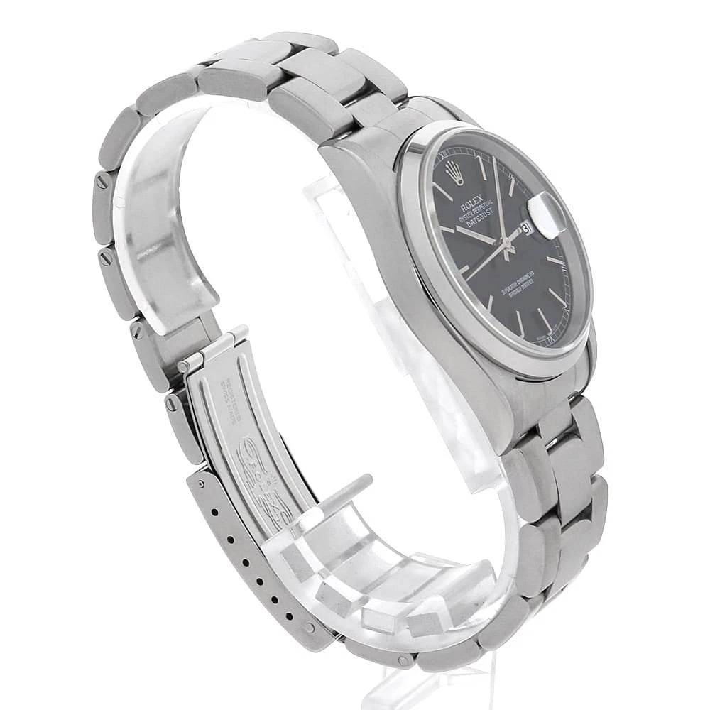 ROLEX DATEJUST BLACK WATCH - 3