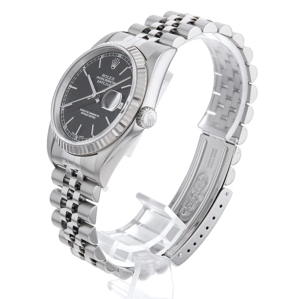 ROLEX DATEJUST BLACK WATCH - 2