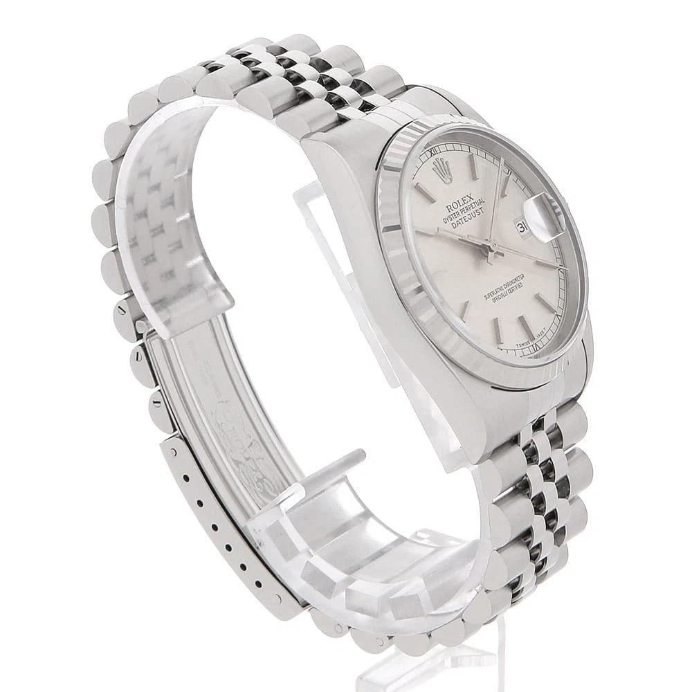 ROLEX DATEJUST SILVER WATCH - 3