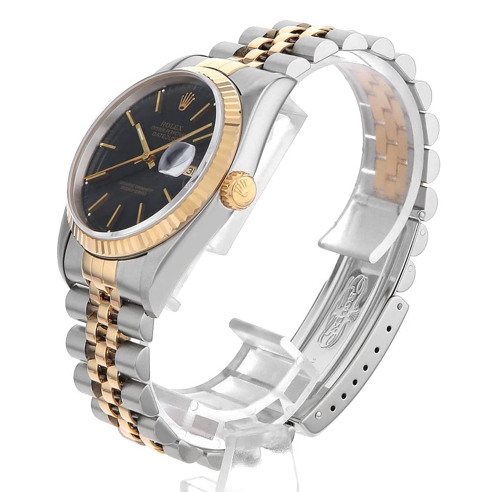 ROLEX DATEJUST BLACK WATCH - 2
