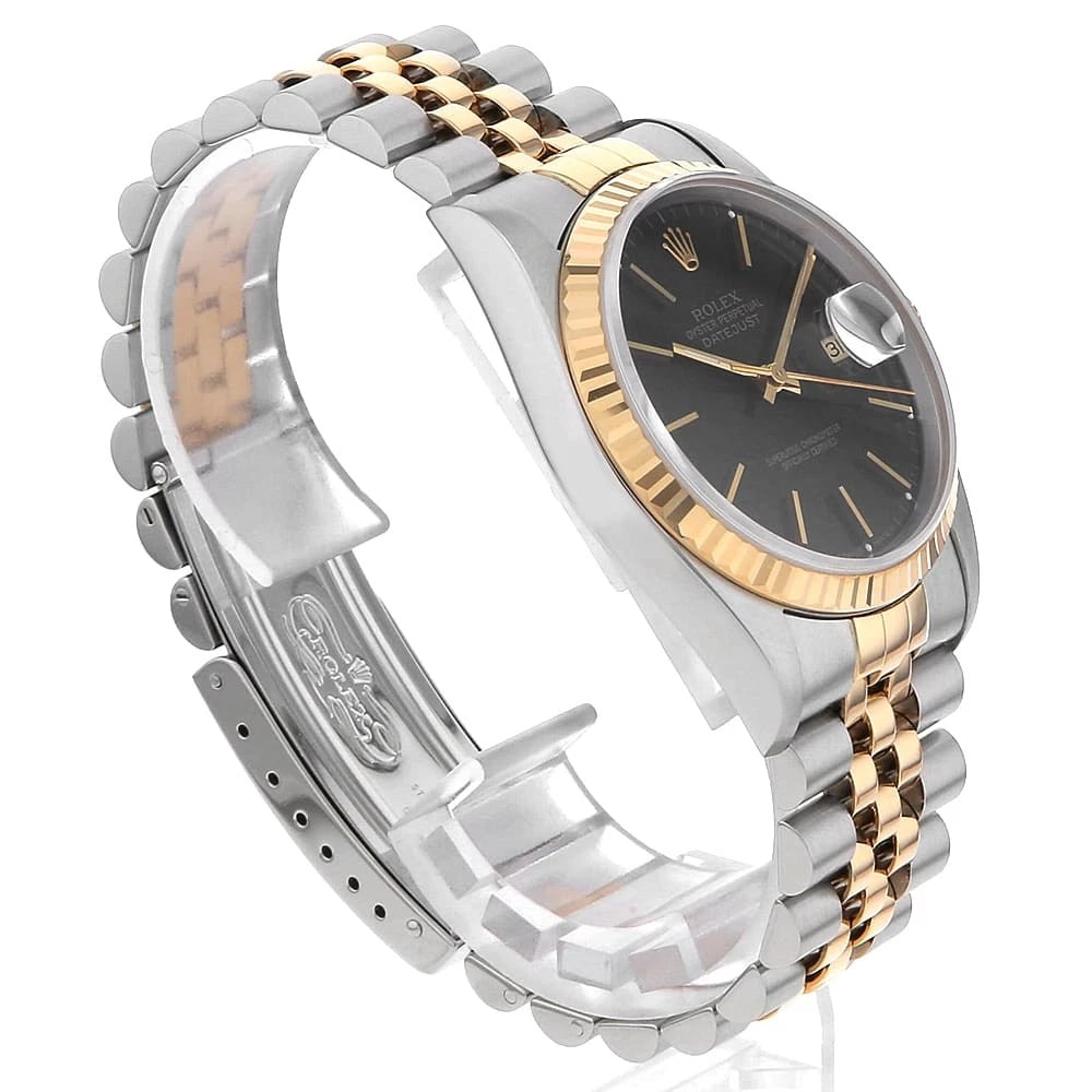 ROLEX DATEJUST BLACK WATCH - 3