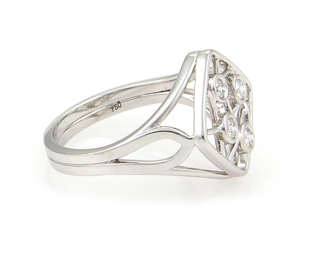 HEARTS ON FIRE DIAMOND 18K WHITE GOLD RING - 4