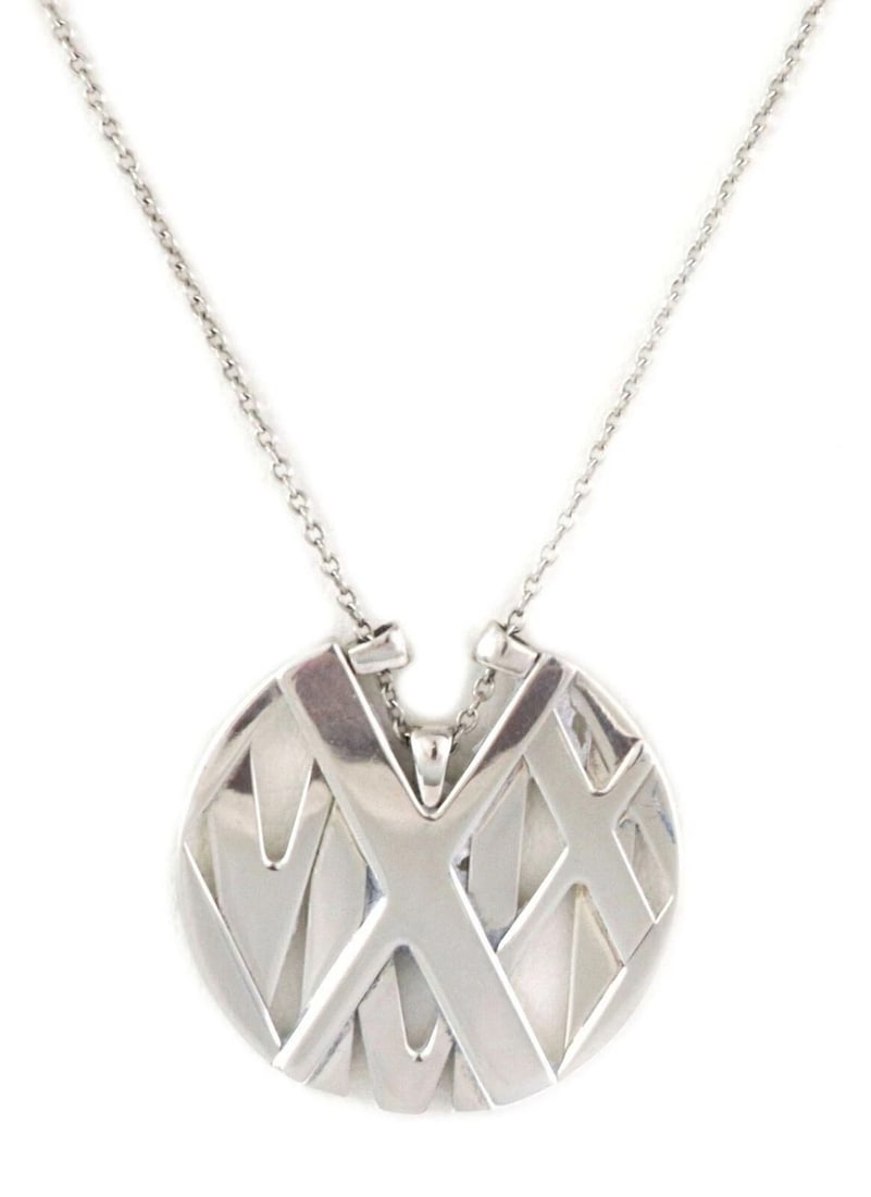 TIFFANY & CO. ATLAS ROUND STERLING SILVER PENDANT NECKLACE (1 of 3)