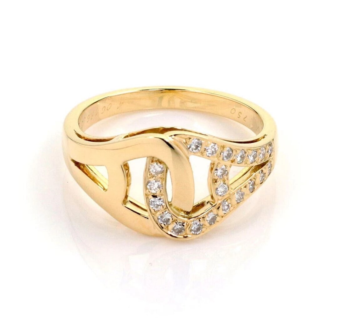 CARTIER DIAMOND 18K YELLOW GOLD OPEN LOVE KNOT RING: Cartier Diamond 18k Yellow Gold Open Love Knot Ring Brand: Cartier Type/Style: Ring Material: 18k yellow gold Color: yellow Size: 6.5 US Accessories: None Accessories Notice: When purchasi