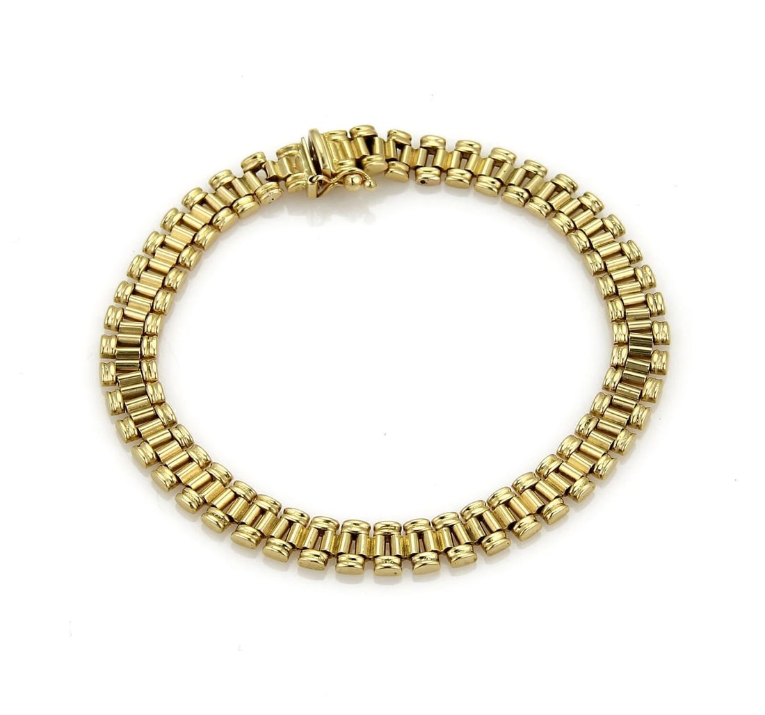 JUBILEE LINK 18K YELLOW GOLD SOFT FLEX BRACELET (1 of 3)