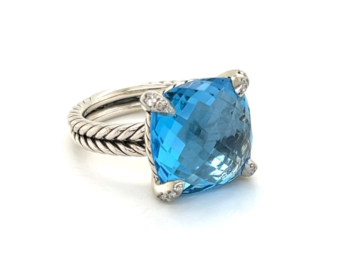 DAVYURMAN CHATELAINE DIAMOND STERLING SILVER RING - 2