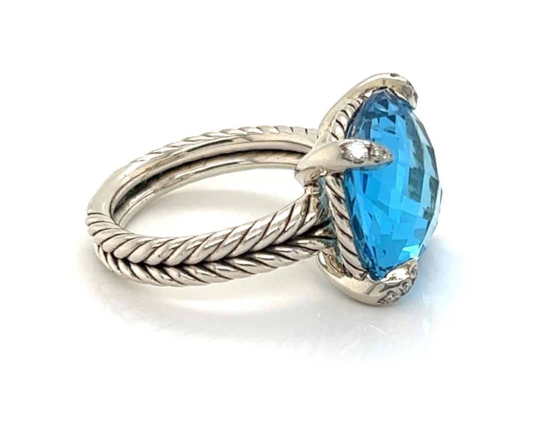 DAVYURMAN CHATELAINE DIAMOND STERLING SILVER RING - 3