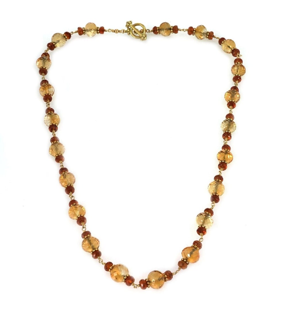 FULL CIRCLE CITRINE BEADED 18K YELLOW GOLD NECKLACE (1 of 3)