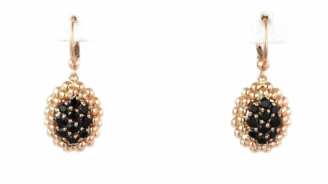 PASQUALE BRUNI BLACK QUARTZ 18K ROSE GOLD DANGLE EARRINGS (1 of 2)