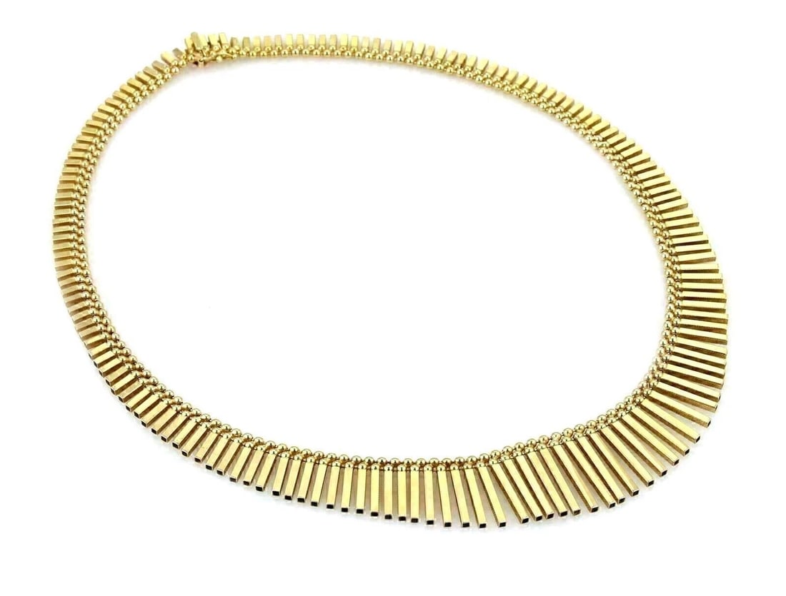 MULTI-BAR BEAD DRAPE 14K YELLOW GOLD STATEMENT NECKLACE (1 of 2)