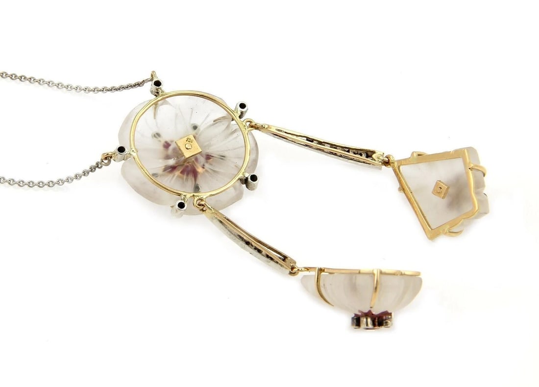 DIAMOND RUBY CAMPHOR GLASS NECKLACE - 3