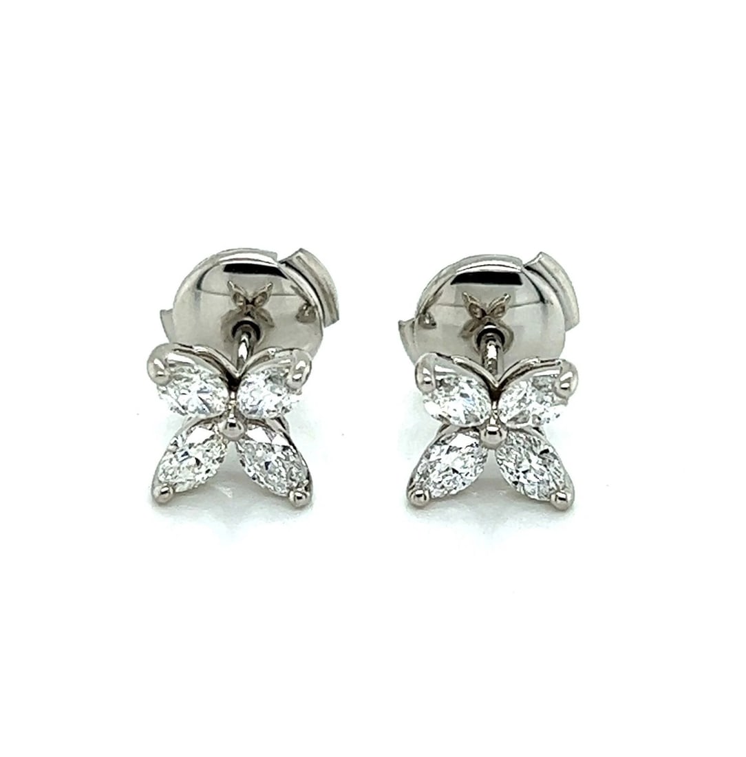 TIFFANY & CO. VICTORIA DIAMOND PLATINUM STUD EARRINGS: Tiffany & Co. Victoria Diamond Platinum Stud Earrings Brand: Tiffany & Co. Type/Style: Earrings Material: Platinum (Pt950) Main Stone Natural Color: White Size: Measurements: Approximately 7 mm x 7