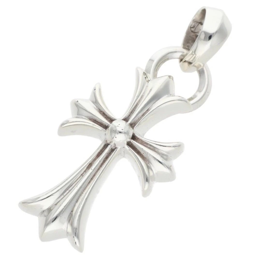 CHROME HEARTS W BALE SMALL CROSS BAIL SILVER NECKLACE TOP: Chrome Hearts W BALE Small Cross Bail Silver Necklace Top Brand: Chrome Hearts Type/Style: Necklace Material: 925 Silver Color: silver Size: vertical 5.9cm Accessories: None Accessories Notice: When