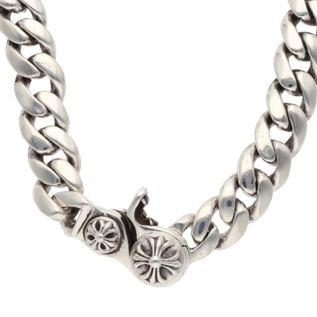 CHROME HEARTS SMALL CLASSIC LINK CLIP SILVER NECKLACE: Chrome Hearts SMALL Classic Link Clip Silver Necklace Brand: Chrome Hearts Type/Style: Necklace Material: 925 Silver Color: silver Size: total length 37cm Accessories: None Accessories Notice: When