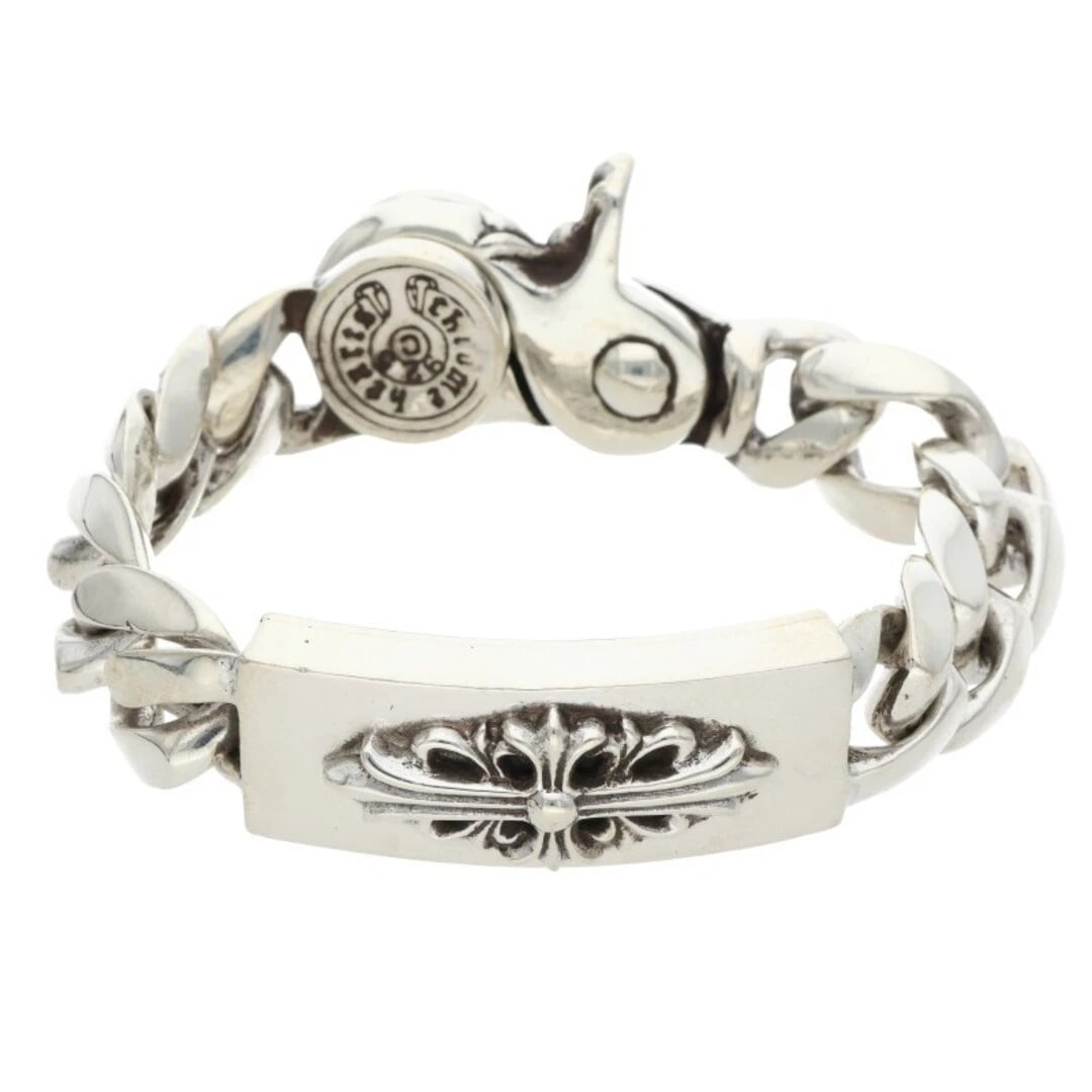 CHROME HEARTS FLORAL CROSS CLIP SILVER BRACELET: Chrome Hearts Floral Cross Clip Silver Bracelet Brand: Chrome Hearts Type/Style: Others Material: 925 Silver Color: silver Size: wrist 17.5cm Accessories: None Accessories Notice: When pur