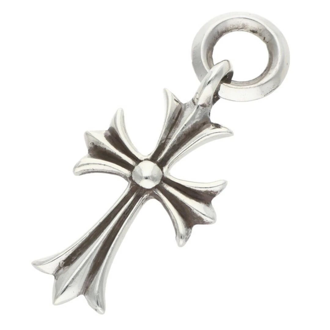 CHROME HEARTS TINY CH CROSS CHARM SILVER NECKLACE TOP: Chrome Hearts TINY CH CROSS Charm Silver Necklace Top Brand: Chrome Hearts Type/Style: Necklace Material: 925 Silver Color: silver Size: vertical 3.8cm Accessories: None Accessories Notice