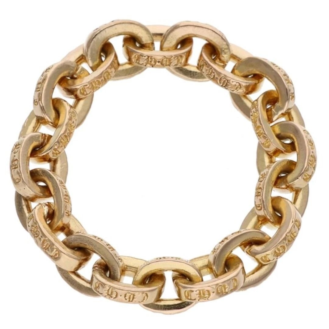 CHROME HEARTS PAPER CHAIN RING GOLD MEN'S: Chrome Hearts Paper Chain Ring Gold Men's Brand: Chrome Hearts Type/Style: Ring Material: 22K Yellow Gold Color: YG Size: US Size 18 Accessories: None Accessories Notice: When purchasing p