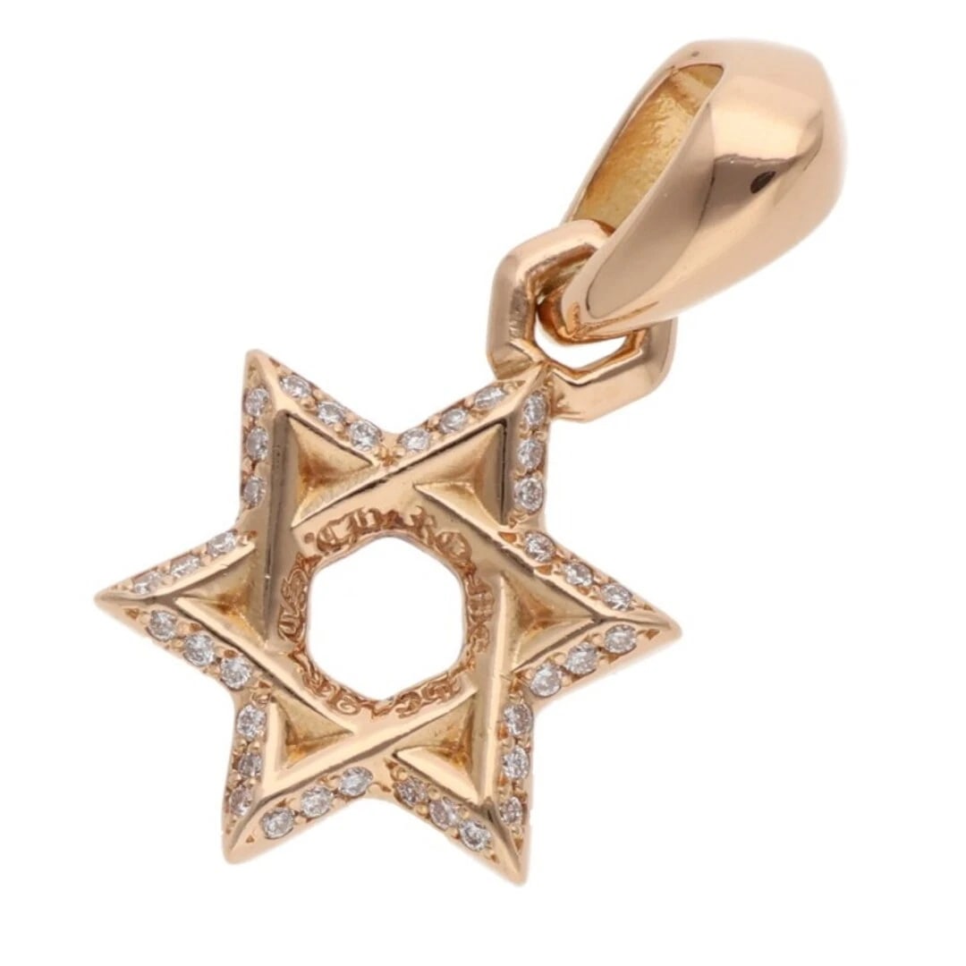 CHROME HEARTS STR OF DAVID PD STAR CHARM GOLD NECKLACE TOP: Chrome Hearts Str of David Pd star Charm Gold Necklace Top Brand: Chrome Hearts Type/Style: Necklace Material: 22K Yellow Gold Color: YG Size: 3.1cm vertical Accessories: None Accessories