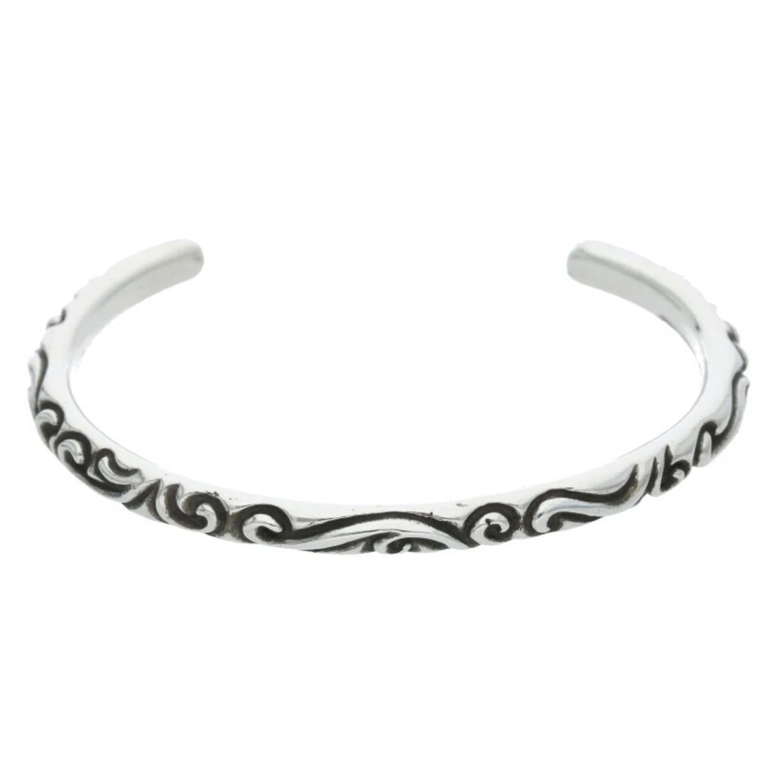 CHROME HEARTS BANGLE SCROLL BAND SILVER BRACELET: Chrome Hearts BANGLE Scroll Band Silver Bracelet Brand: Chrome Hearts Type/Style: Others Material: 925 Silver Color: silver Size: wrist around 12cm Accessories: None Accessories Notice: When