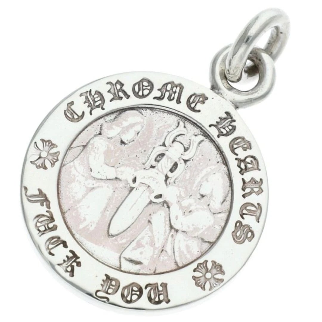 CHROME HEARTS CHRM ANGL MDL ANGEL MEDAL SILVER NECKLACE TOP: Chrome Hearts CHRM ANGL MDL Angel Medal Silver Necklace Top Brand: Chrome Hearts Type/Style: Necklace Material: 925 Silver Color: silver Size: vertical 3cm Accessories: None Accessories Notice: When
