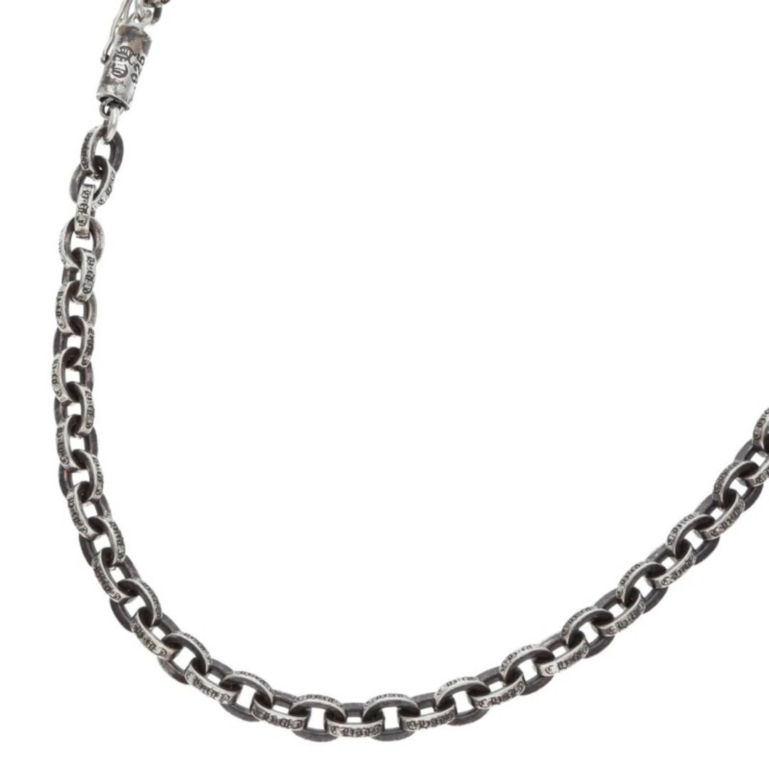 CHROME HEARTS PAPER CHAIN SILVER NECKLACE: Chrome Hearts PAPER CHAIN Silver Necklace Brand: Chrome Hearts Type/Style: Necklace Material: 925 Silver Color: silver Size: total length 61cm Accessories: None Accessories Notice: When purchasing