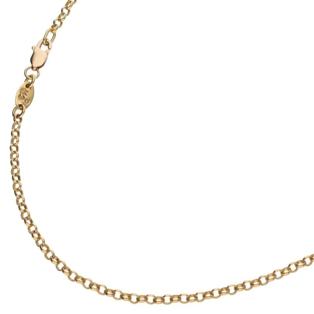 CHROME HEARTS NECKCHAIN R24 ROLL CHAIN GOLD NECKLACE: Chrome Hearts NECKCHAIN R24 roll Chain Gold Necklace Brand: Chrome Hearts Type/Style: Necklace Material: 22K Yellow Gold Color: YG Size: total length 62cm Accessories: None Accessories Notice: When