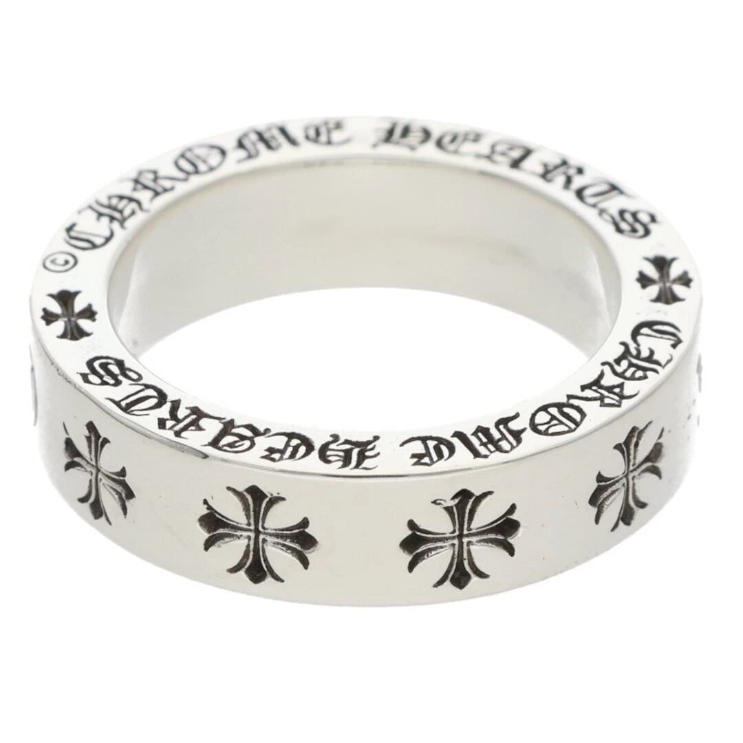 CHROME HEARTS 6MM SPACER FOREVER SILVER RING: Chrome Hearts 6mm Spacer Forever Silver Ring Brand: Chrome Hearts Type/Style: Ring Material: 925 Silver Color: silver Size: US Size 11.5 Accessories: None Accessories Notice: When purchasing