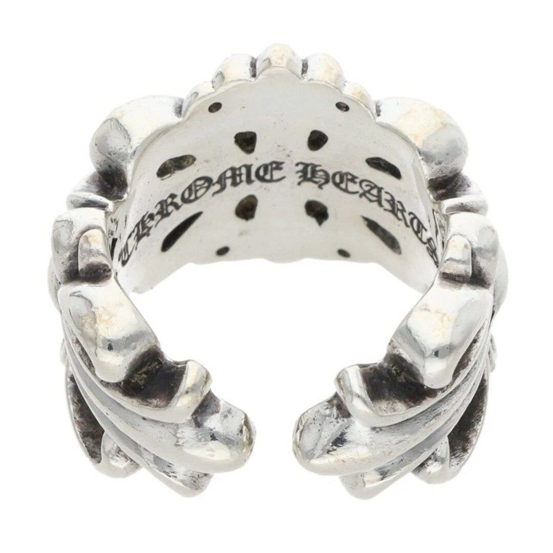 CHROME HEARTS CRS DOUBLE FLORAL CROSS SILVER RING: Chrome Hearts CRS Double Floral Cross Silver Ring Brand: Chrome Hearts Type/Style: Ring Material: 925 Silver Color: silver Size: US Size 8 Accessories: None Accessories Notice: When purchasing