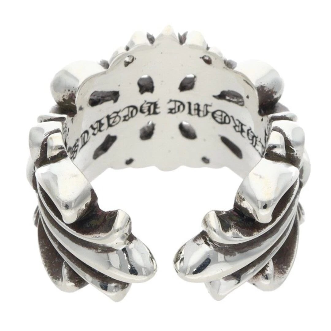 CHROME HEARTS DOUBLE FLORAL CROSS SILVER RING: Chrome Hearts Double Floral Cross Silver Ring Brand: Chrome Hearts Type/Style: Ring Material: 925 Silver Color: silver Size: US Size 15 Accessories: None Accessories Notice: When purchasing pre-owned
