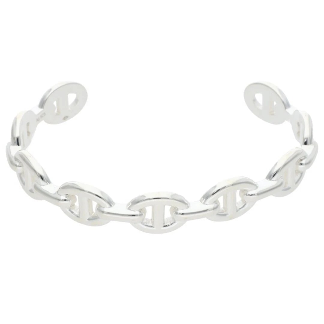 HERMES CHAINE D'ANCRE ANCHENE SILVER BANGLE: Hermes Chaine d'Ancre Anchene Silver Bangle Brand: HERMES Type/Style: Others Material: 925 Silver Color: silver Size: wrist 13cm Accessories: None Accessories Notice: When purchasing pre-owned goods,