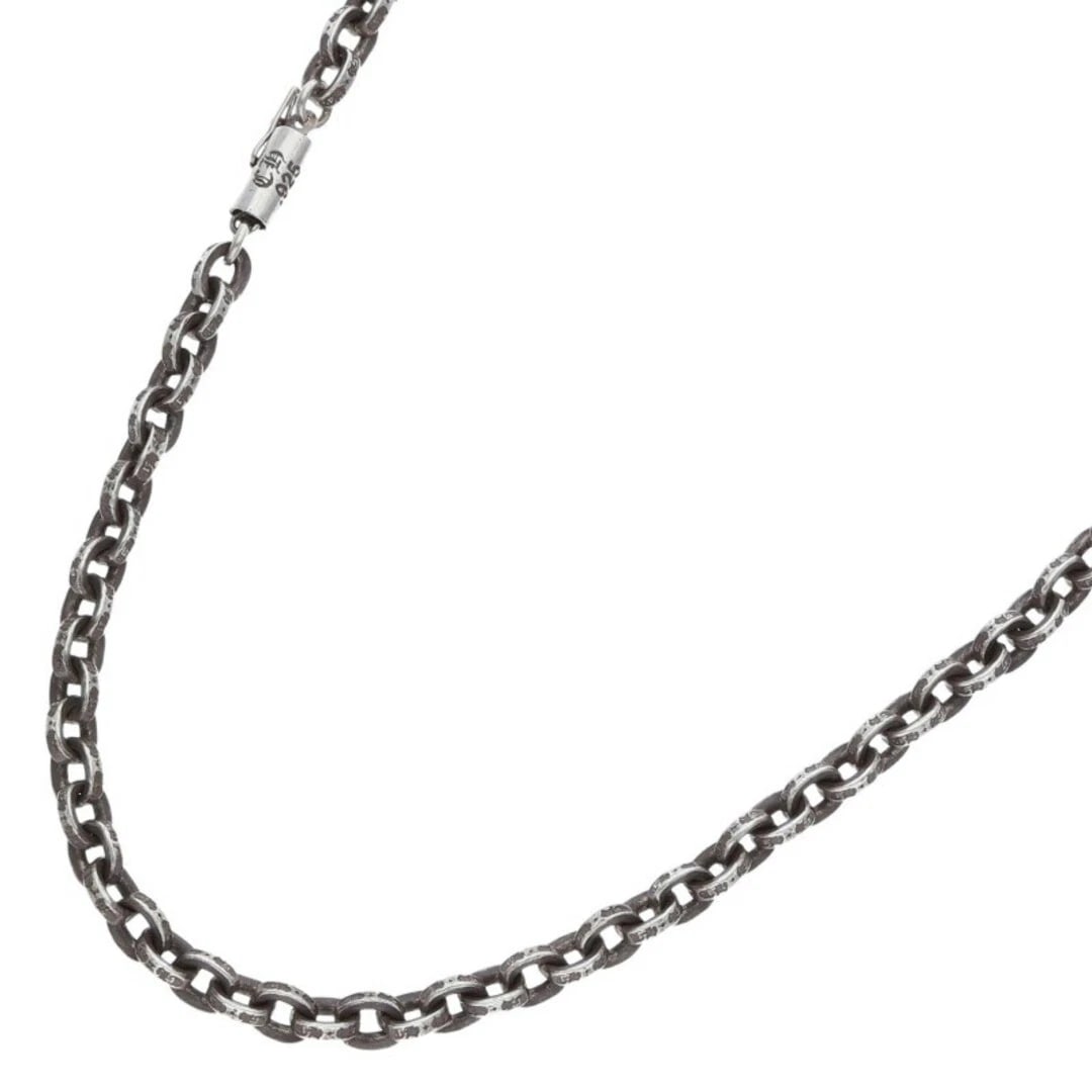 CHROME HEARTS PAPER CHAIN SILVER NECKLACE: Chrome Hearts PAPER CHAIN Silver Necklace Brand: Chrome Hearts Type/Style: Necklace Material: 925 Silver Color: silver Size: total length 61cm Accessories: None Accessories Notice: When purchasing