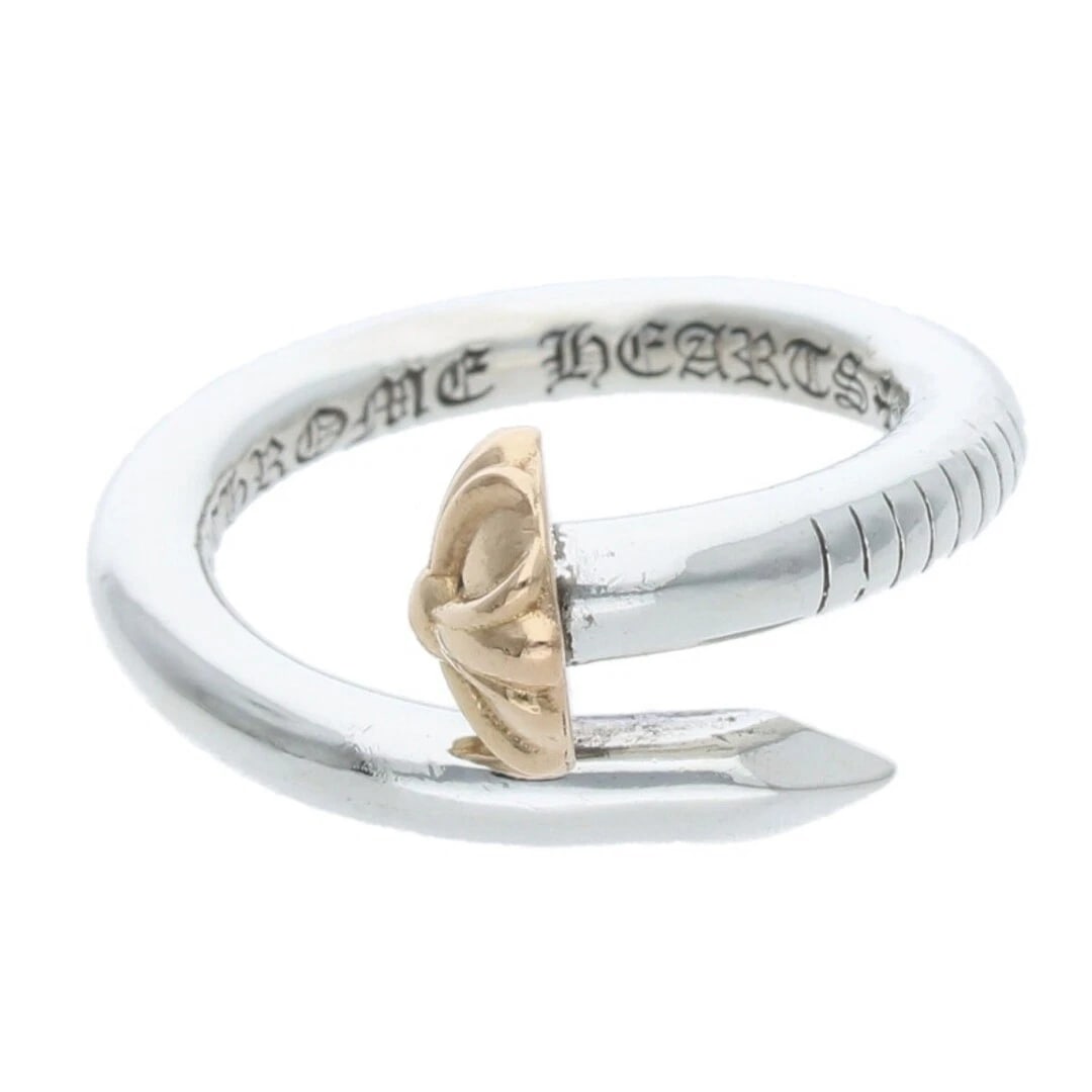 CHROME HEARTS CROSSBALL SILVER GOLD COMBINATION RING: CHROME HEARTS Crossball Silver Gold Combination Ring Brand: Chrome Hearts Type/Style: Ring Material: 925 Silver Color: silver Size: US Size 10.5 Accessories: None Accessories Notice: When purchasing