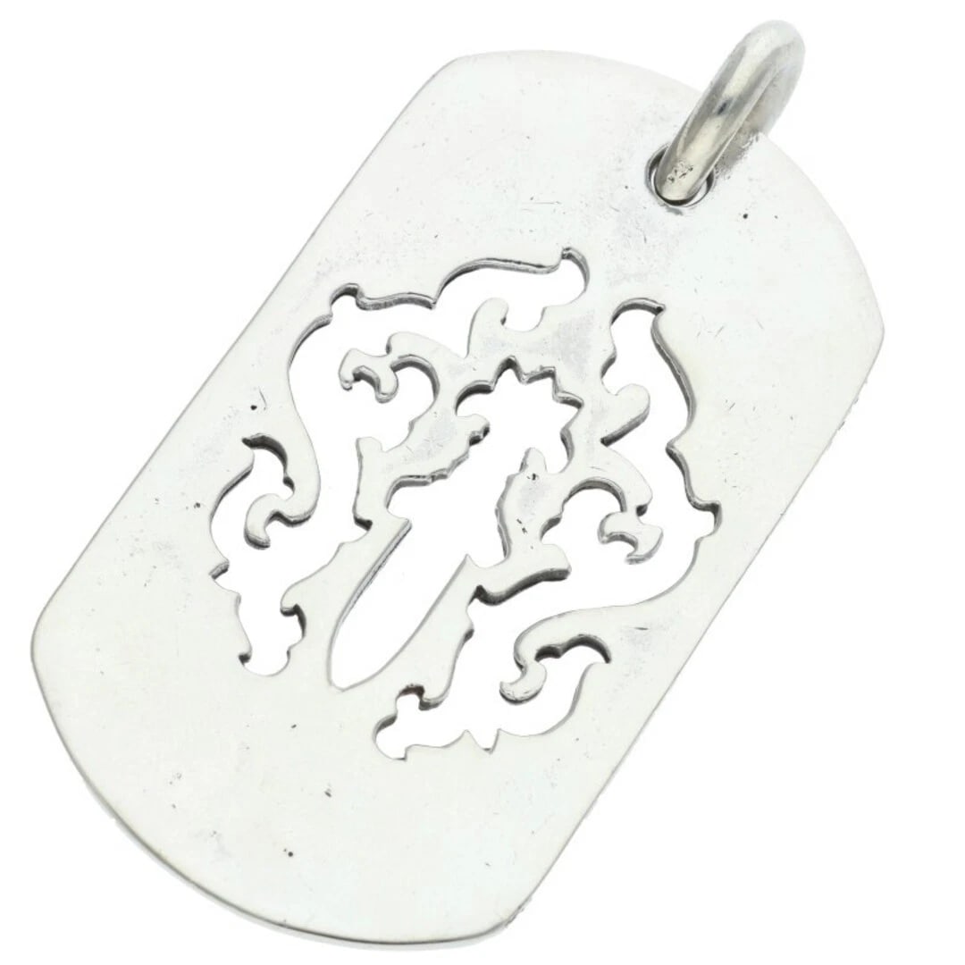 CHROME HEARTS CUT OUT DOG OLD LARGE NECKLACE TOP: Chrome Hearts Cut out Dog Old Large Necklace Top Brand: Chrome Hearts Type/Style: Necklace Material: 925 Silver Color: silver Size: vertical 5.5cm Accessories: None Accessories Notice: Whe